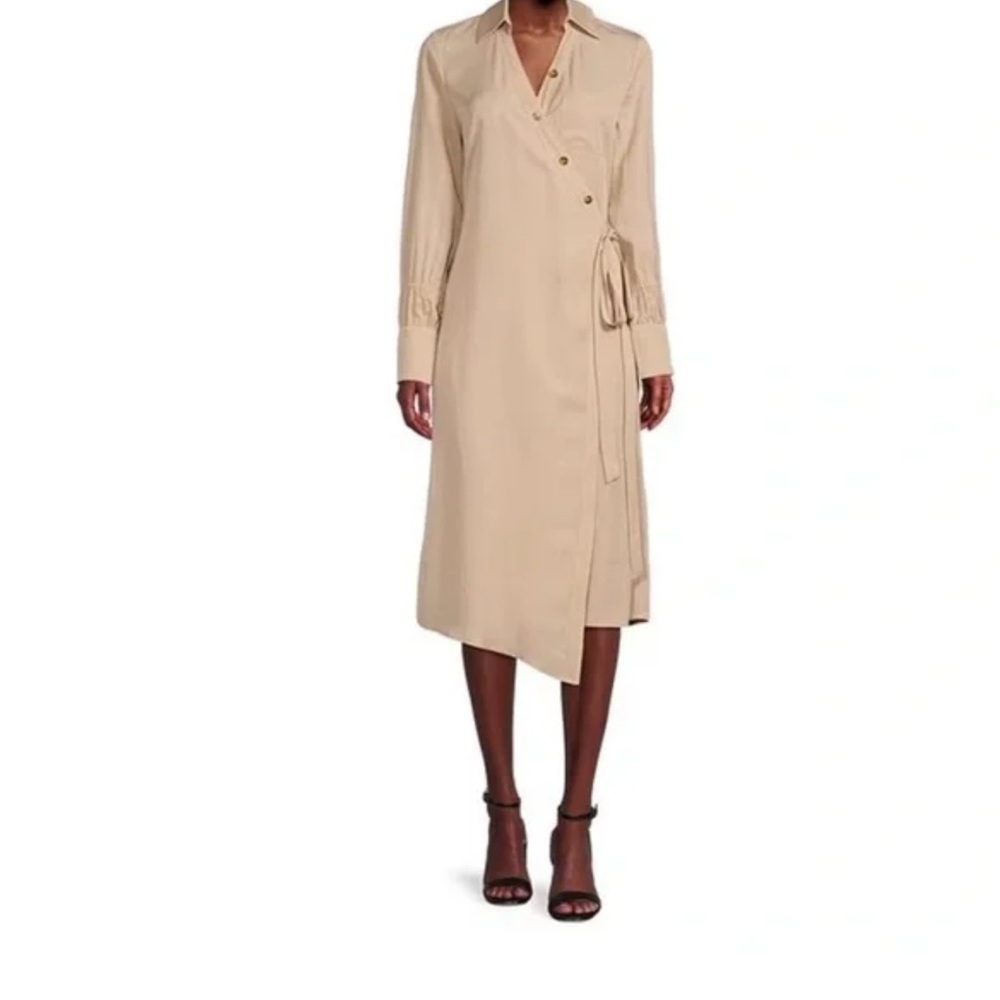 Elegant Gibson & Latimer Johnny Collar
Long Sleeve Wrap Midi Dress NWT 115.00
